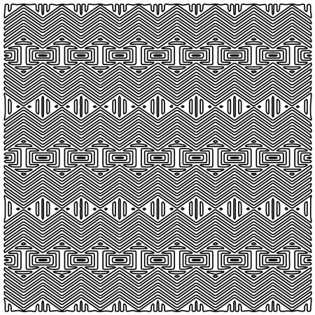 Stylish texture with figures from lines.Abstract geometric black and white pattern for web page, textures, card, poster, fabric, textile. Monochrome graphic repeating design.のイラスト素材