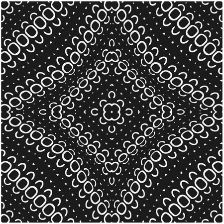 Vector geometric seamless pattern. Minimal ornamental background with abstract shapes. Black and...