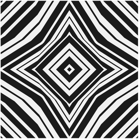 Vector geometric seamless pattern. Minimal ornamental background with abstract shapes. Black and white texture. Simple abstract background. Dark repeat design for decor, fabric, cloth.のイラスト素材