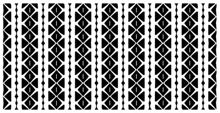 Vector geometric seamless pattern. Minimal ornamental background with abstract shapes. Black and white texture. Simple abstract background. Dark repeat design for decor, fabric, cloth.のイラスト素材