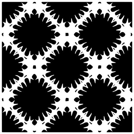 Grunge background with abstract shapes. Black and white texture. Seamless monochrome repeating...