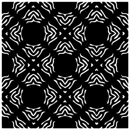 Grunge background with abstract shapes. Black and white texture. Seamless monochrome repeating...