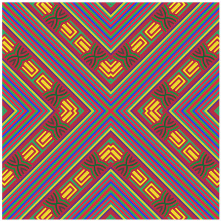 Abstract ethnic rug ornamental seamless pattern.Perfect for fashion, textile design, cute themed fabric, on wall paper, wrapping paper and home decor.Elements of graphic design.のイラスト素材