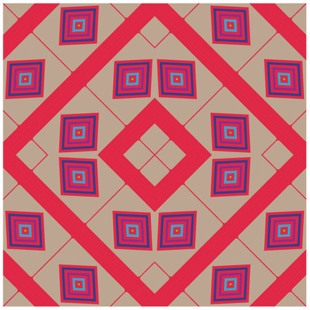 Abstract ethnic rug ornamental seamless pattern.Perfect for fashion, textile design, cute themed fabric, on wall paper, wrapping paper and home decor.Elements of graphic design.のイラスト素材