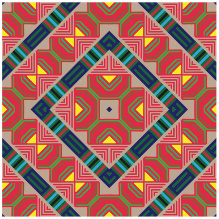 Abstract ethnic rug ornamental seamless pattern.Perfect for fashion, textile design, cute themed fabric, on wall paper, wrapping paper and home decor.Elements of graphic design.のイラスト素材