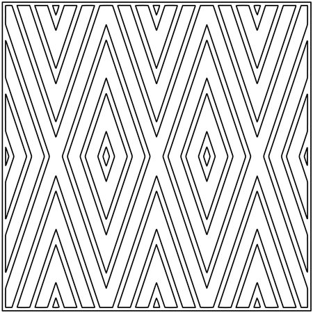 Stylish texture with figures from lines.Abstract geometric black and white pattern for web page, textures, card, poster, fabric, textile. Monochrome graphic repeating design.のイラスト素材