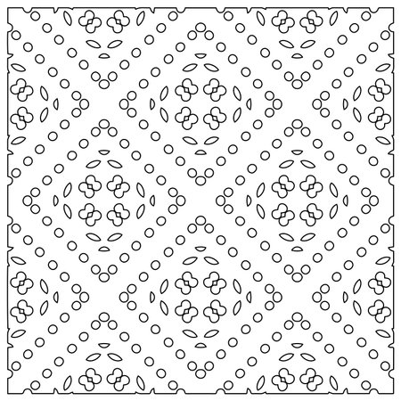 Stylish texture with figures from lines.Abstract geometric black and white pattern for web page, textures, card, poster, fabric, textile. Monochrome graphic repeating design.のイラスト素材