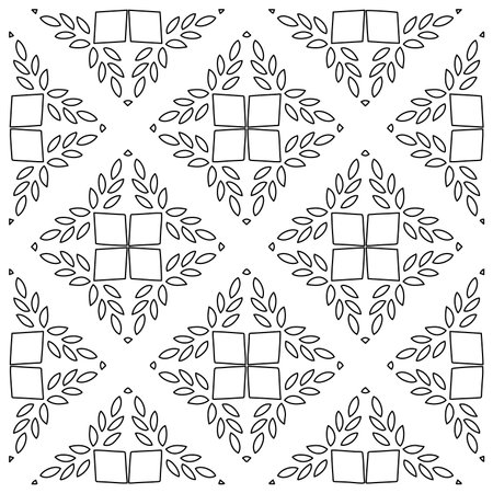 Stylish texture with figures from lines.Abstract geometric black and white pattern for web page, textures, card, poster, fabric, textile. Monochrome graphic repeating design.のイラスト素材
