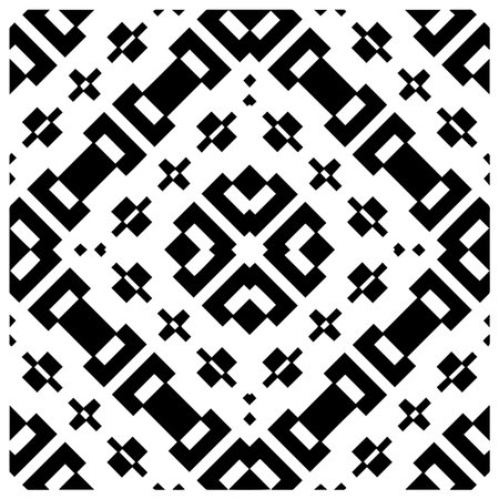 Vector monochrome pattern, Abstract texture for fabric print, card, table cloth, furniture, banner, cover, invitation, decoration, wrapping.seamless repeating pattern.Black and white color.のイラスト素材