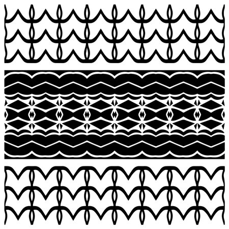 Vector monochrome pattern, Abstract texture for fabric print, card, table cloth, furniture, banner, cover, invitation, decoration, wrapping.seamless repeating pattern.Black and white color.のイラスト素材