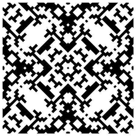 Vector monochrome pattern, Abstract texture for fabric print, card, table cloth, furniture, banner, cover, invitation, decoration, wrapping.seamless repeating pattern.Black and white color.のイラスト素材