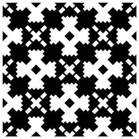 Vector monochrome pattern, Abstract texture for fabric print, card, table cloth, furniture, banner, cover, invitation, decoration, wrapping.seamless repeating pattern.Black and white color.のイラスト素材