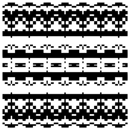 Vector monochrome pattern, Abstract texture for fabric print, card, table cloth, furniture, banner, cover, invitation, decoration, wrapping.seamless repeating pattern.Black and white color.のイラスト素材