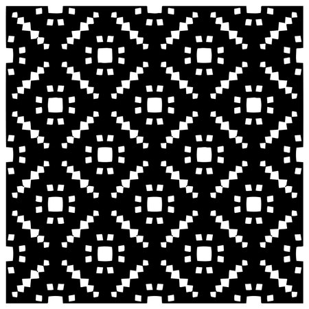 Grunge background with abstract shapes. Black and white texture. Seamless monochrome repeating pattern for decor, fabric, cloth.のイラスト素材