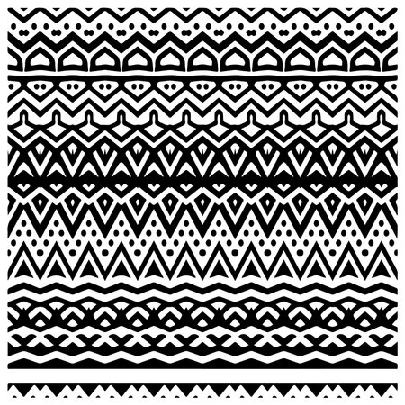Black and white abstract patterns.Seamless monochrome repeating pattern for web page, textures, card, poster, fabric, textile.のイラスト素材