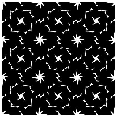 Black and white abstract patterns.Seamless monochrome repeating pattern for web page, textures, card, poster, fabric, textile.のイラスト素材