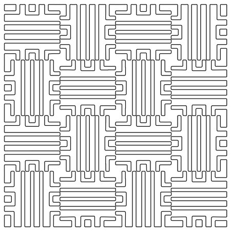 Stylish texture with figures from lines.Abstract geometric black and white pattern for web page, textures, card, poster, fabric, textile. Monochrome graphic repeating design.のイラスト素材
