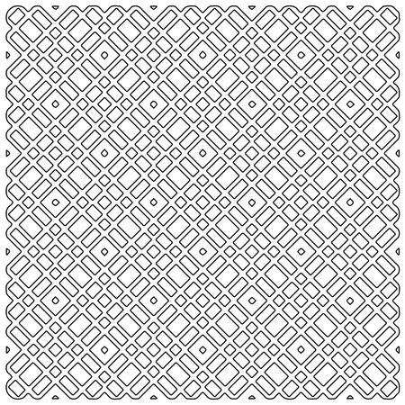 Stylish texture with figures from lines.Abstract geometric black and white pattern for web page, textures, card, poster, fabric, textile. Monochrome graphic repeating design.のイラスト素材