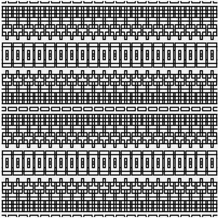 Vector geometric ornament in ethnic style. Seamless pattern with abstract shapes. Black and white geometric wallpaper. Repeating pattern for decor, textile and fabric.Abstraction art.のイラスト素材