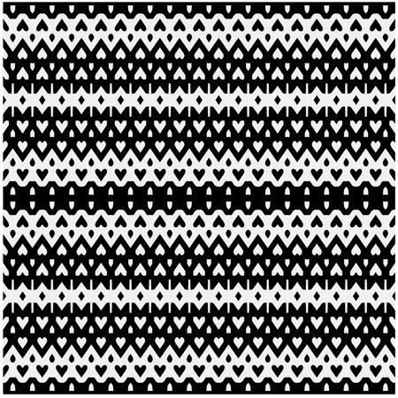 Vector geometric ornament in ethnic style. Seamless pattern with abstract shapes. Black and white geometric wallpaper. Repeating pattern for decor, textile and fabric.Abstraction art.のイラスト素材