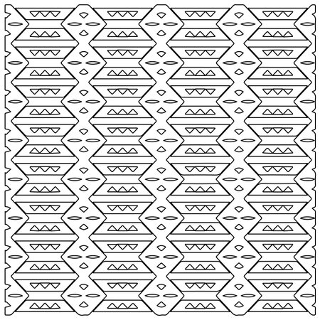 Stylish texture with figures from lines.Abstract geometric black and white pattern for web page, textures, card, poster, fabric, textile. Monochrome graphic repeating design.のイラスト素材