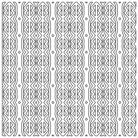 Stylish texture with figures from lines.Abstract geometric black and white pattern for web page, textures, card, poster, fabric, textile. Monochrome graphic repeating design.のイラスト素材