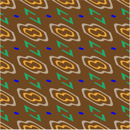 Vector geometric ornament in ethnic style. Seamless pattern with abstract shapes, repeat tiles. Repeating pattern for decor, textile and fabric.のイラスト素材