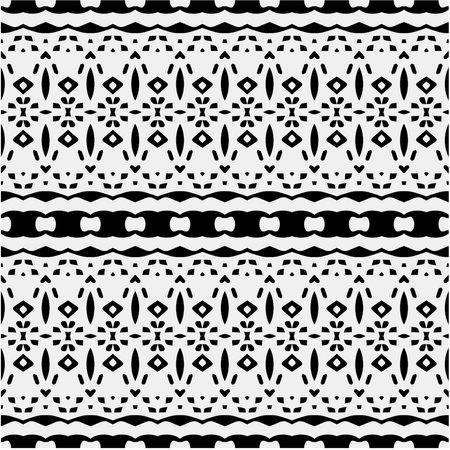 Vector monochrome pattern, Abstract texture for fabric print, card, table cloth, furniture, banner, cover, invitation, decoration, wrapping.seamless repeating pattern.Black and white color.のイラスト素材