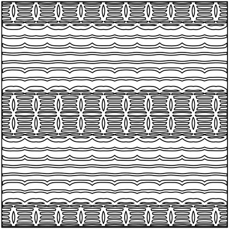 Stylish texture with figures from lines.Abstract geometric black and white pattern for web page, textures, card, poster, fabric, textile. Monochrome graphic repeating design.のイラスト素材