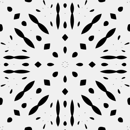 monochrome pattern. Abstract texture for fabric print, card, table cloth, furniture, banner, cover, invitation, decoration, wrapping.seamless repeating pattern.Black and white color.のイラスト素材