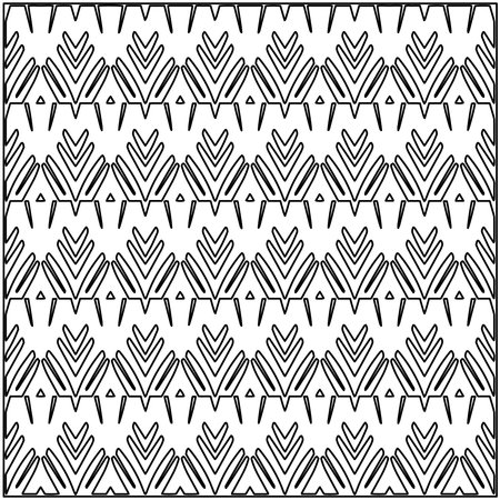Seamless pattern. Composition from regularly repeating geometrical element. Black and white pattern for web page, textures, card, poster, fabric, textile.のイラスト素材