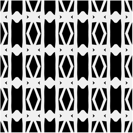 monochrome pattern. Abstract texture for fabric print, card, table cloth, furniture, banner, cover, invitation, decoration, wrapping.seamless repeating pattern.Black and white color.のイラスト素材