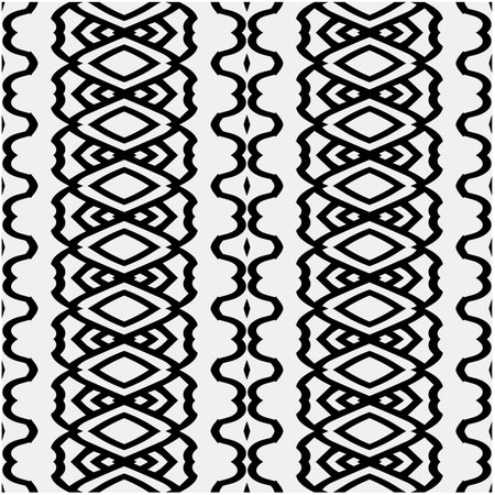 monochrome pattern. Abstract texture for fabric print, card, table cloth, furniture, banner, cover, invitation, decoration, wrapping.seamless repeating pattern.Black and white color.のイラスト素材