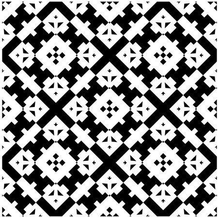 Seamless repeat pattern. Black and white pattern for web page, textures, card, poster, fabric, textile.のイラスト素材