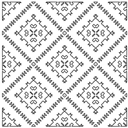 Repeating patterns of lines. Black and white pattern for web page, textures, card, poster, fabric, textile.のイラスト素材