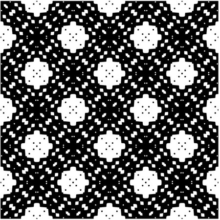 Seamless repeat pattern. Black and white pattern for web page, textures, card, poster, fabric, textile.のイラスト素材