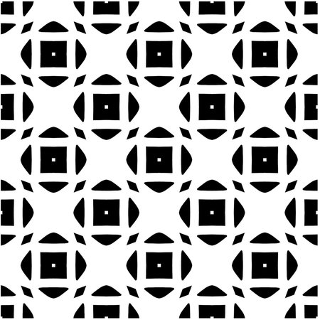 Abstract seamless monochrome pattern on white background for coloring. Design for banner, card, invitation, postcard, textile, fabric, wrapping paper, coloring book.のイラスト素材