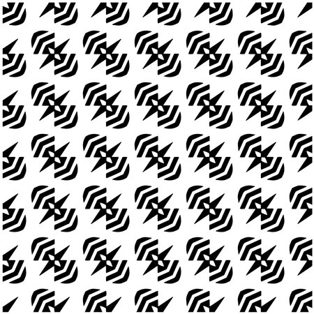 Grunge background with abstract shapes. Black and white texture. Seamless monochrome repeating pattern for decor, fabric, cloth.のイラスト素材
