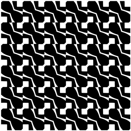 Grunge background with abstract shapes. Black and white texture. Seamless monochrome repeating pattern for decor, fabric, cloth.のイラスト素材