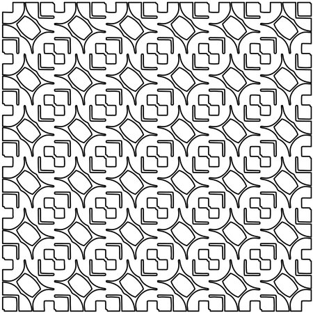 Black And White Abstract Vector Image. Stylish texture with figures from lines for web page, textures, card, poster, fabric, textile. Monochrome graphic repeating design. monochrome pattern.のイラスト素材