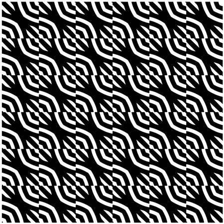 Background with abstract shapes. Black and white texture. Seamless monochrome repeating pattern for decor, fabric, cloth.のイラスト素材