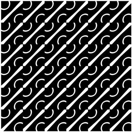 Background with abstract shapes. Black and white texture. Seamless monochrome repeating pattern for decor, fabric, cloth.のイラスト素材