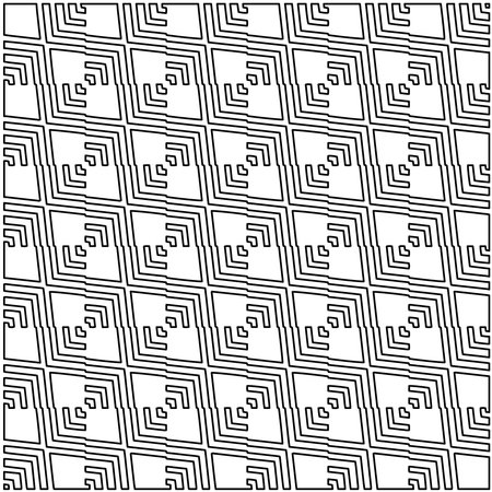 Black and white abstract vector image. Stylish texture with figures from lines for web page, textures, card, poster, fabric, textile. Monochrome graphic repeating design. monochrome pattern.のイラスト素材