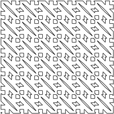 Black and white abstract vector image. Stylish texture with figures from lines for web page, textures, card, poster, fabric, textile. Monochrome graphic repeating design. monochrome pattern.のイラスト素材