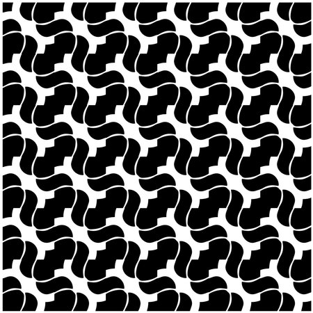 Background with abstract shapes. Black and white texture. Seamless monochrome repeating pattern for decor, fabric, cloth.のイラスト素材