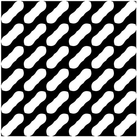 Background with abstract shapes. Black and white texture. Seamless monochrome repeating pattern for decor, fabric, cloth.のイラスト素材