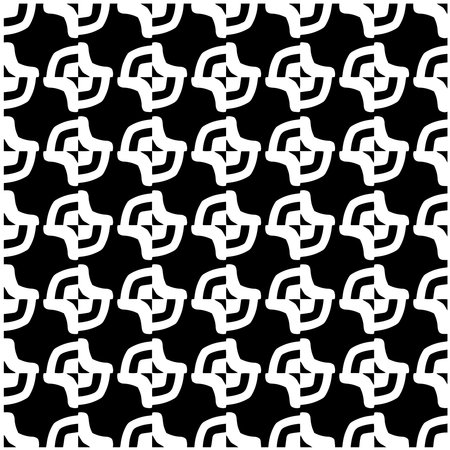 Background with abstract shapes. Black and white texture. Seamless monochrome repeating pattern for decor, fabric, cloth.のイラスト素材