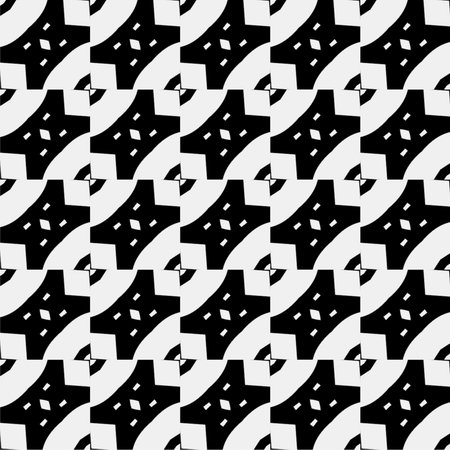Background with abstract shapes. Black and white texture. Seamless monochrome repeating pattern for...