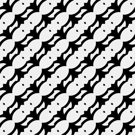 Background with abstract shapes. Black and white texture. Seamless monochrome repeating pattern for decor, fabric, cloth.のイラスト素材