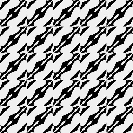 Background with abstract shapes. Black and white texture. Seamless monochrome repeating pattern for...